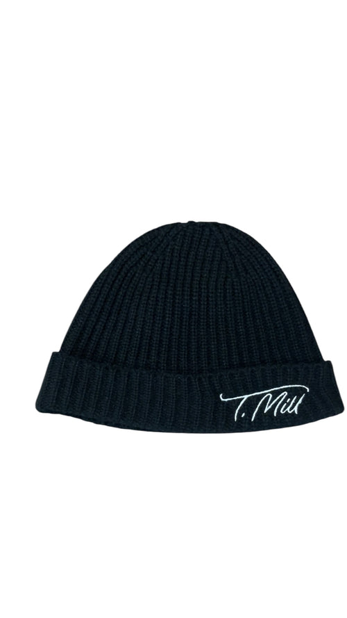 T. Mill Black Wool Beanie